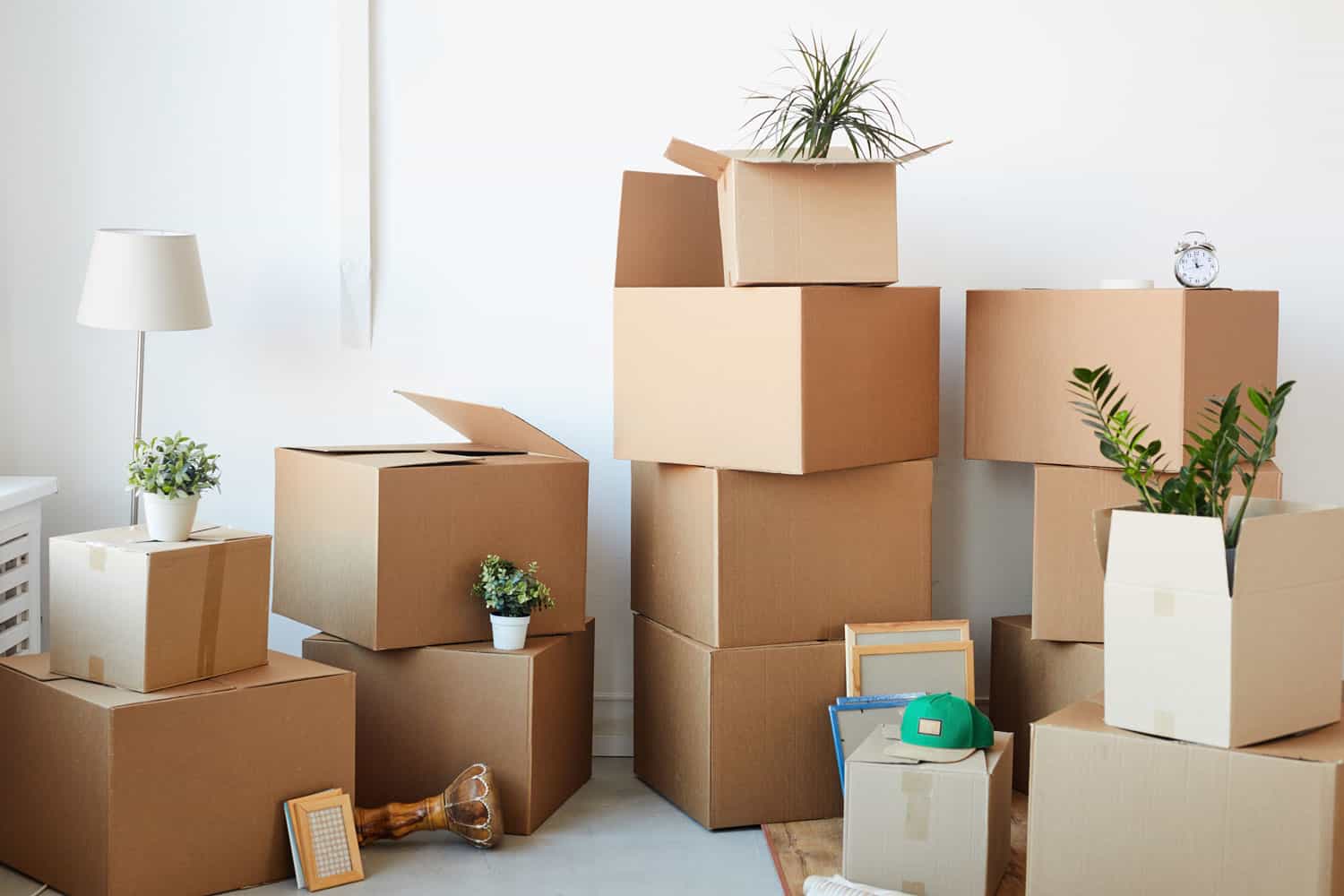 moving boxes in empty room