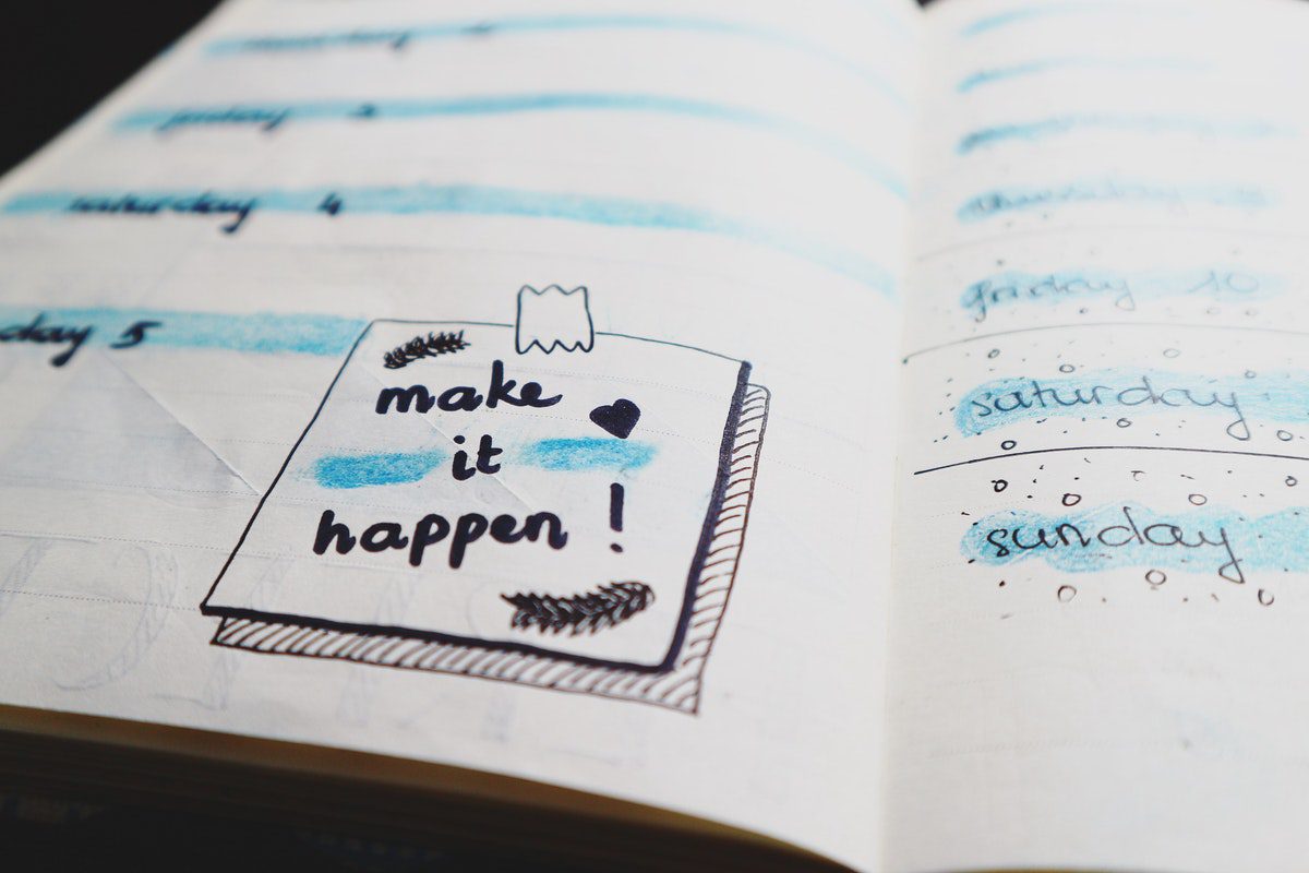 positive journal with make it happen message