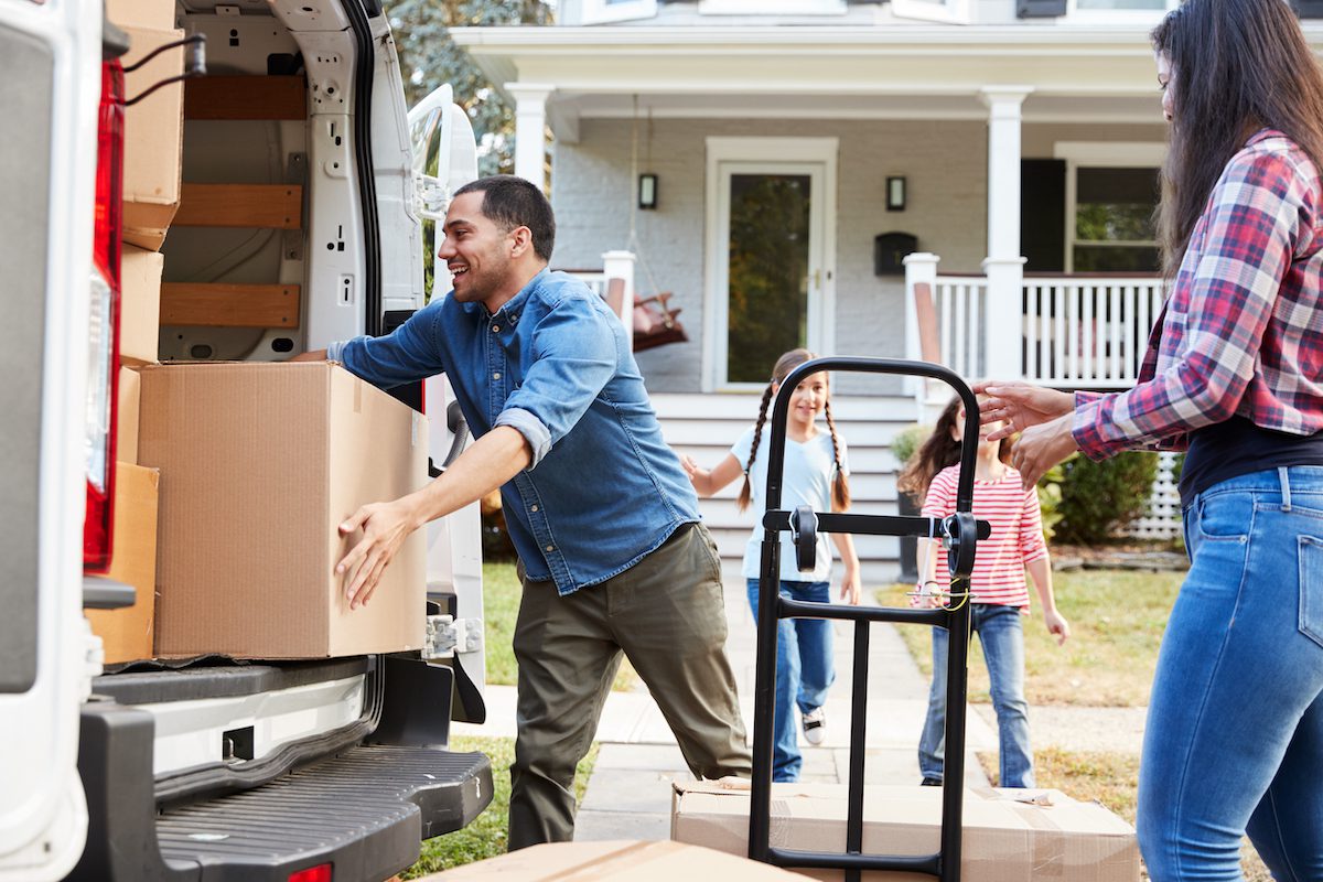 Get ready to move into rental apartment.