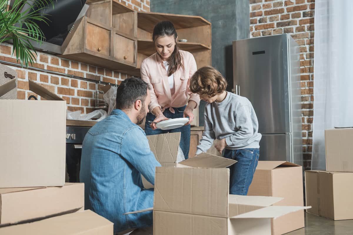 unpacking kitchen